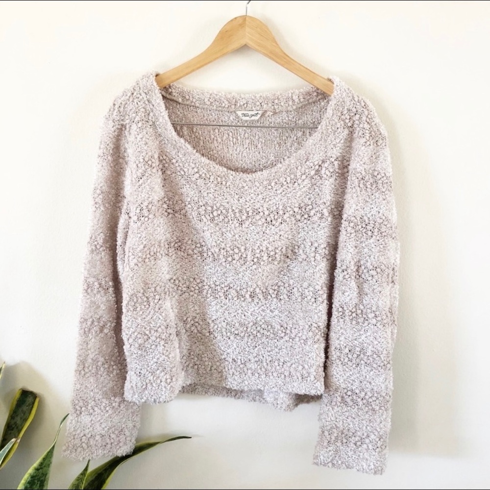 Super cute off the shoulder fuzzy oversized crop sweater. Size. XL EUC!!